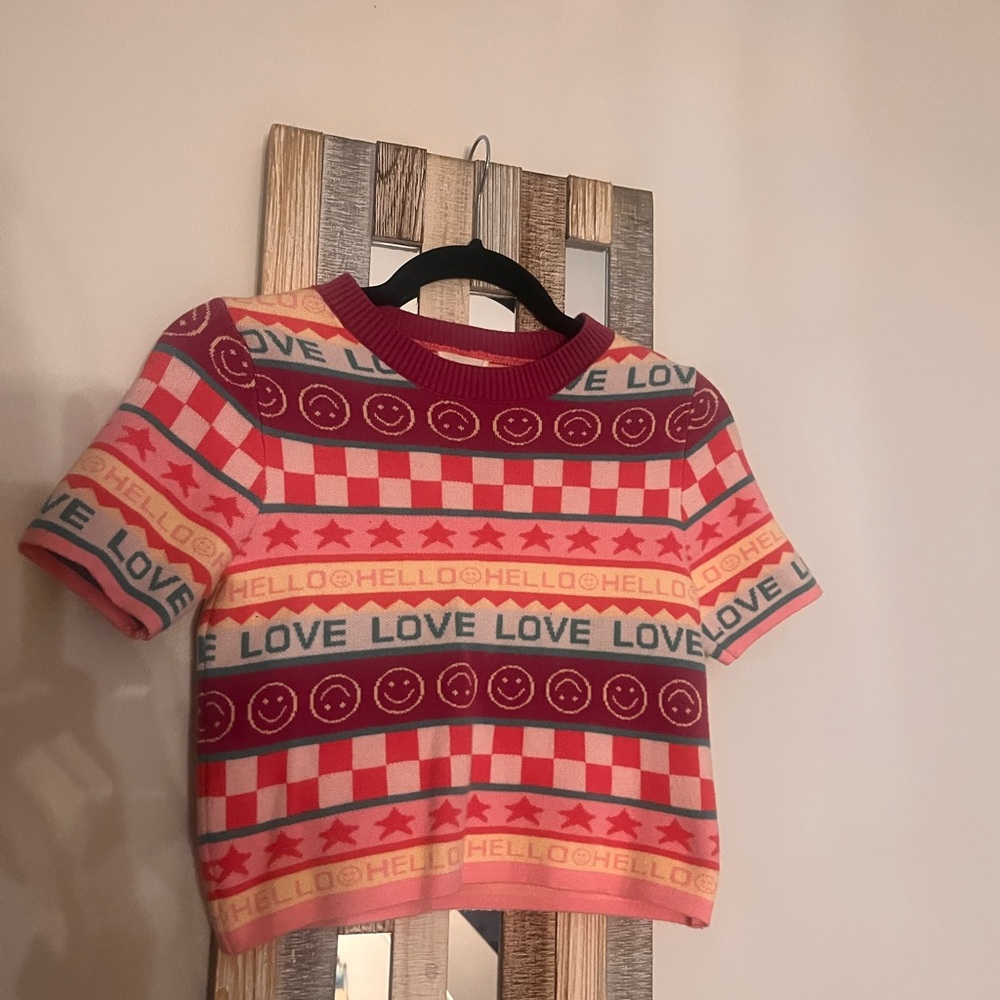 Debut Multicolor knit short sleeve XS